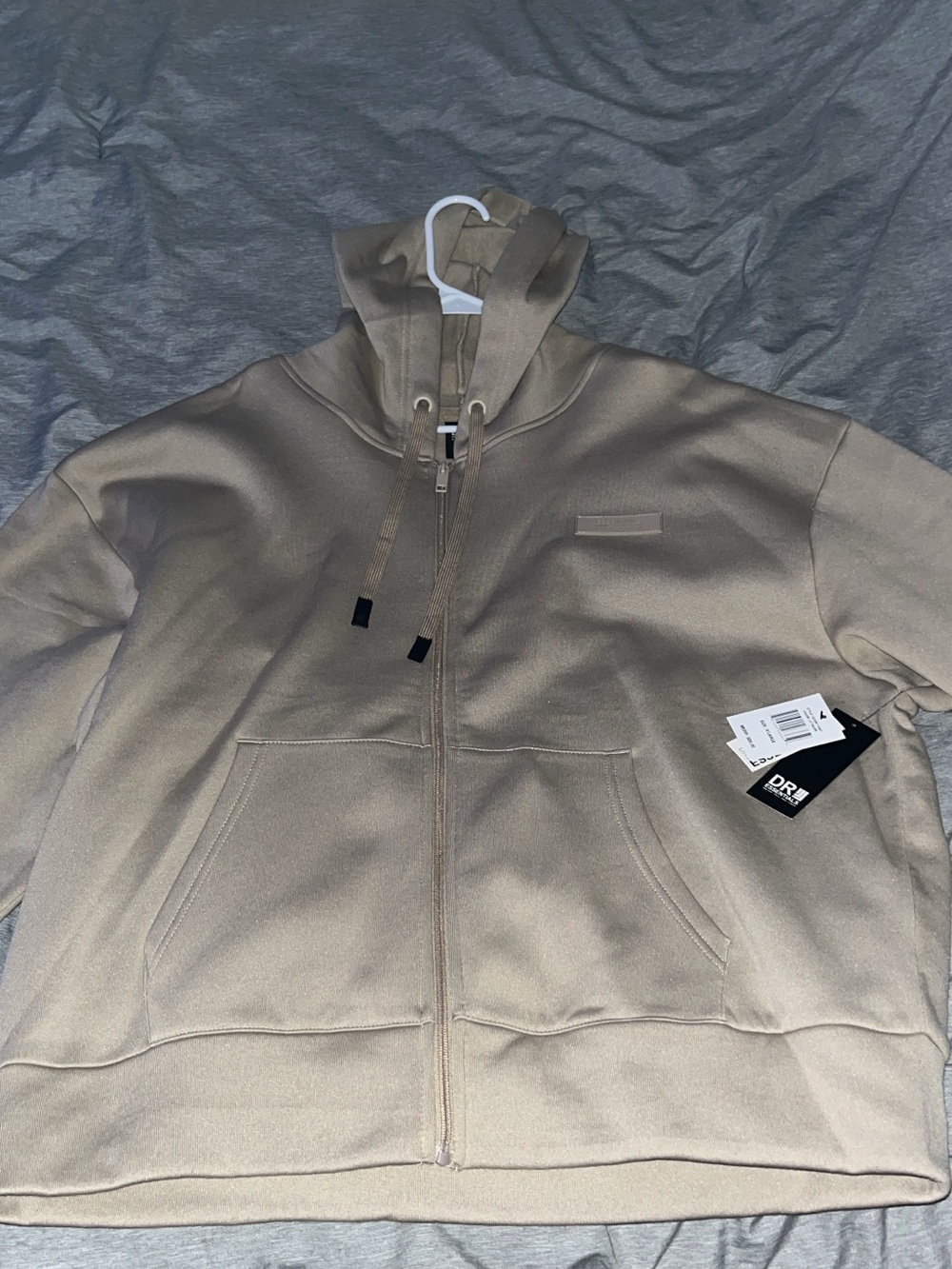 Essentials Men's Taupe Full-Zip Hoodie